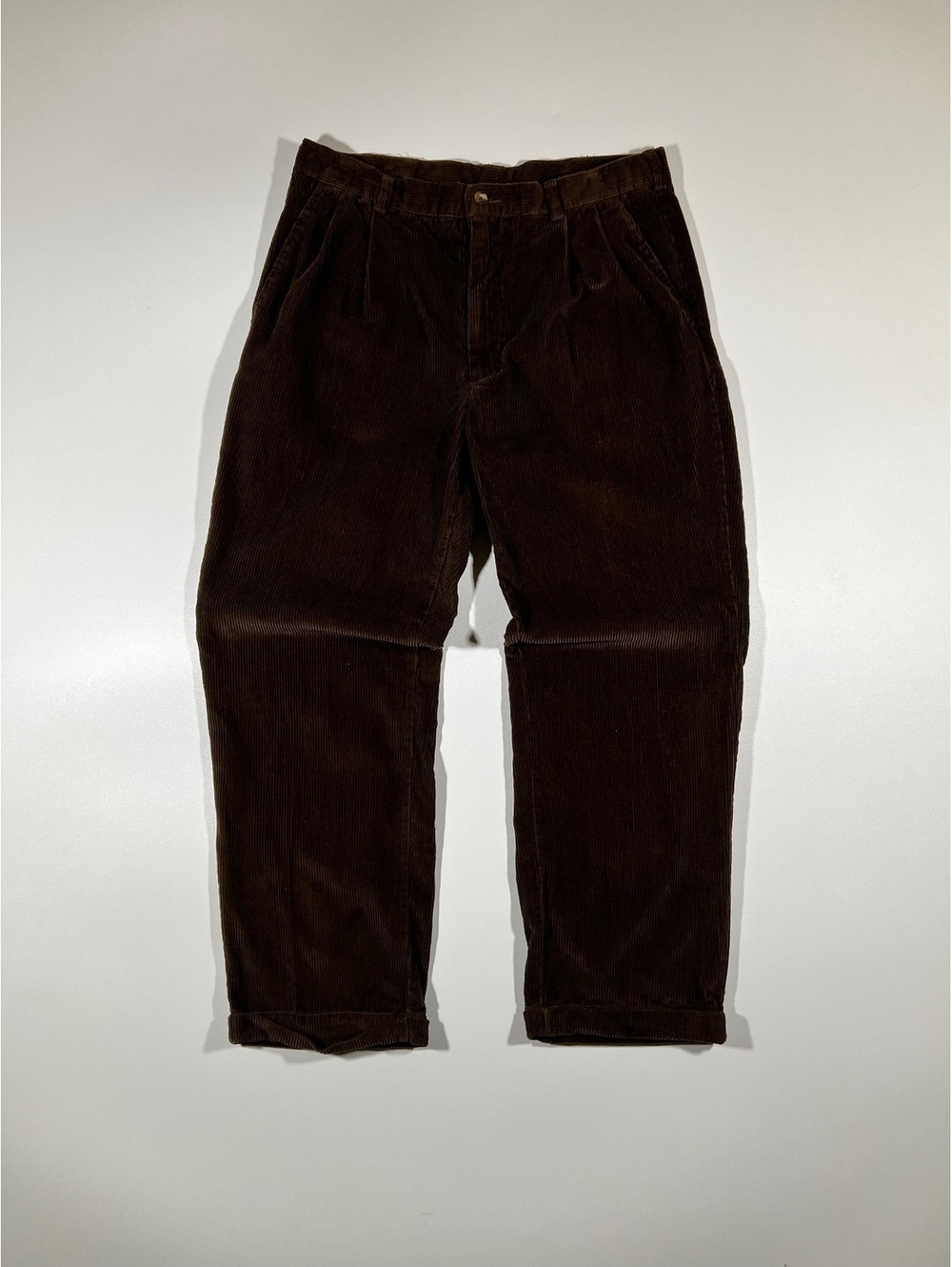 Alexander Julian Corduroy Pants Mens 36x30 Brown Pleated Cuffed Trousers